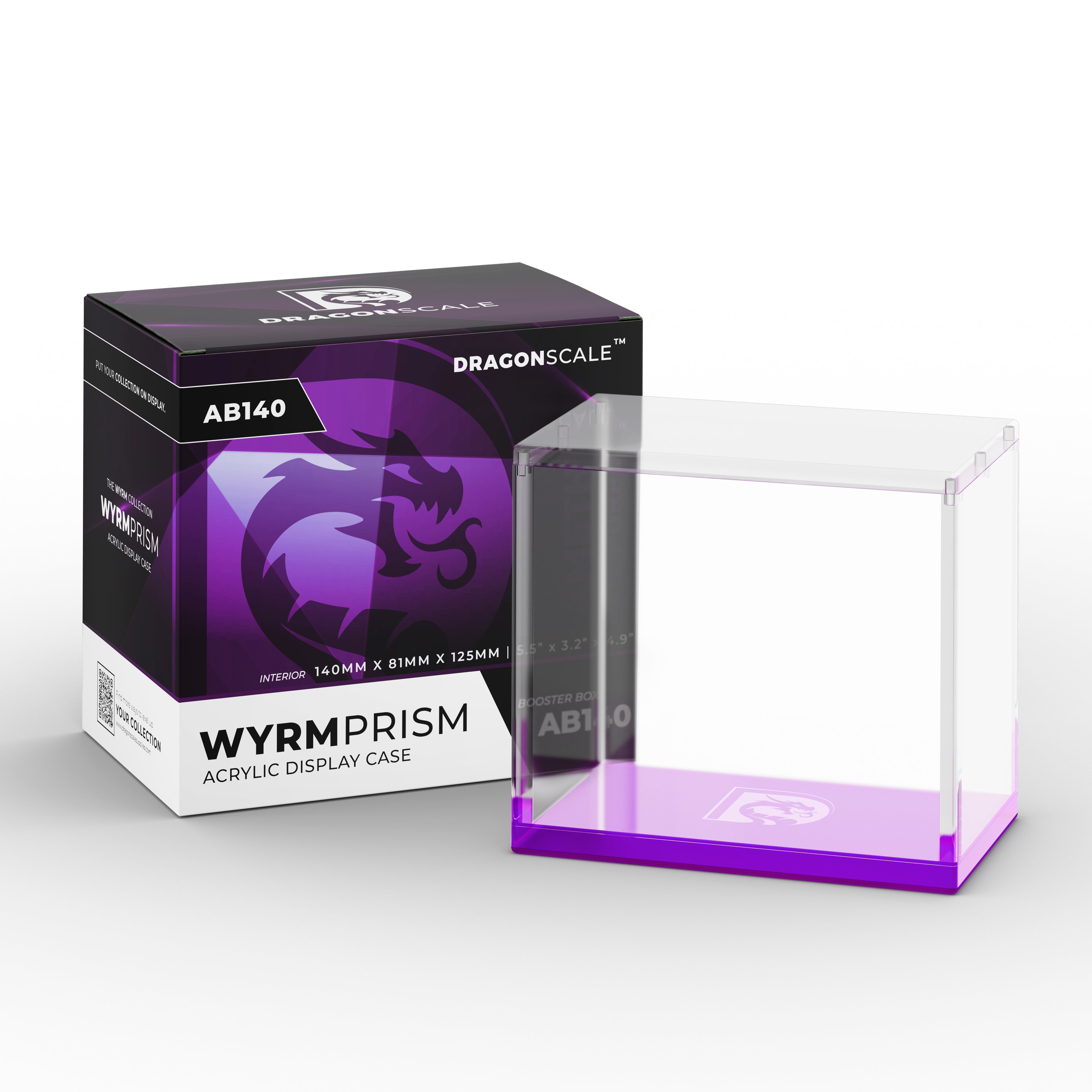 Dragonscale Booster Box Acrylic Display Wyrmprism AB140 - Amethyst